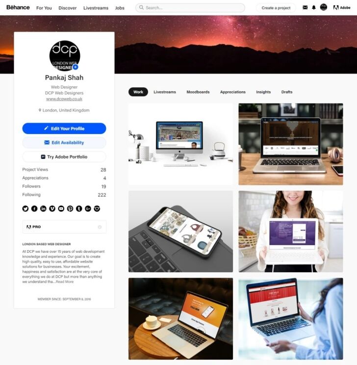 DCP Web Designers Behance Profile