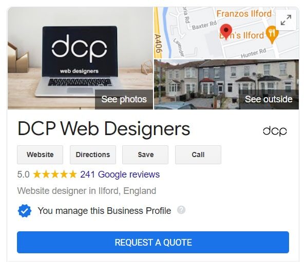 DCP Web Designers Google My Business