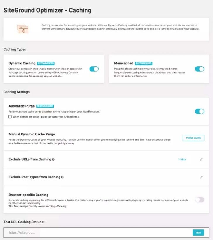 SiteGround Caching Plugin