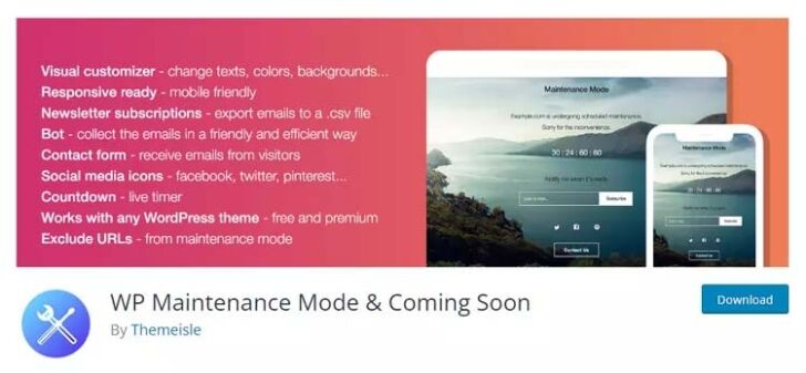 WP Maintenance Mode & Coming Soon WordPress Plugin