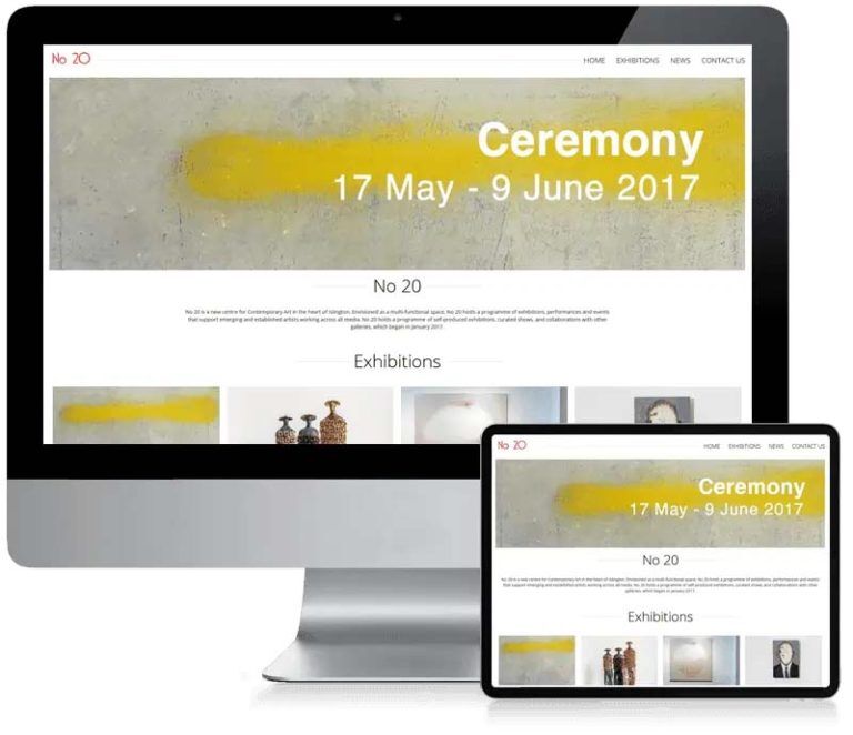 No 20 Arts - Gallery Web Design