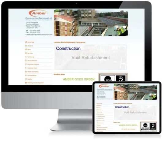 Amber Construction - Custom CMS Web Design