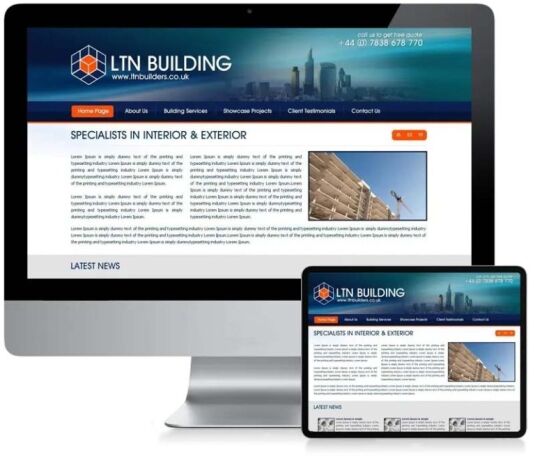 LTN Builders - Custom CMS Web Design