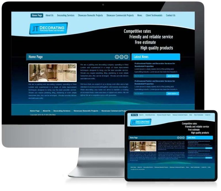 JT Decorators - Custom CMS Web Design
