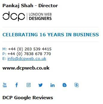 Reviews from your email signature