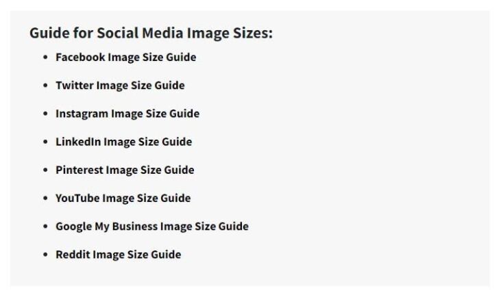 Example simple index of the content