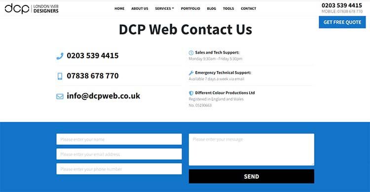 Example Contact Us Page