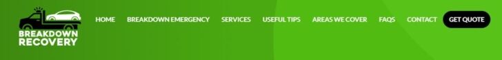An example website top navigation