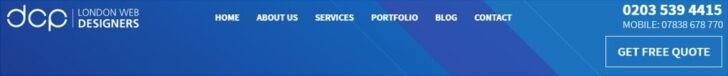Website header call to action