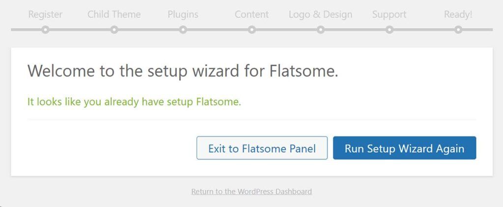 Flatsome Theme Wizard Setup