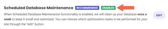 Scheduled Database Maintenance