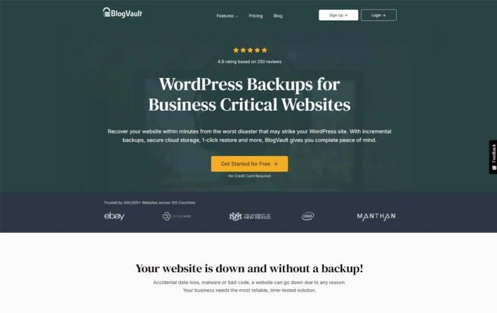 BlogVault - Advanced Backup and Security Features