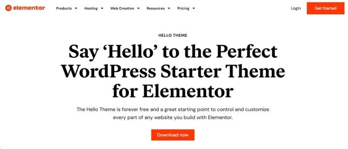 elementor hello theme
