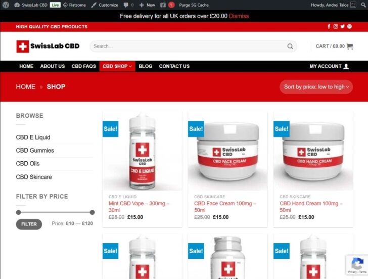Shop page