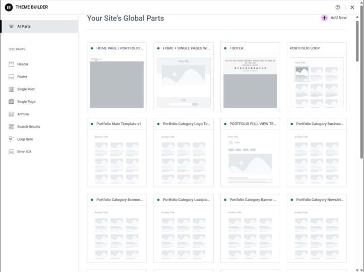 Elementor Theme Builder