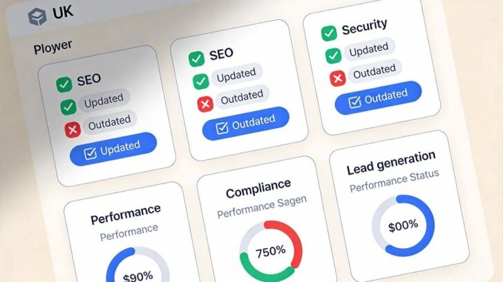 Illustration showing a checklist-style dashboard for choosing the right WordPress plugins for a UK business