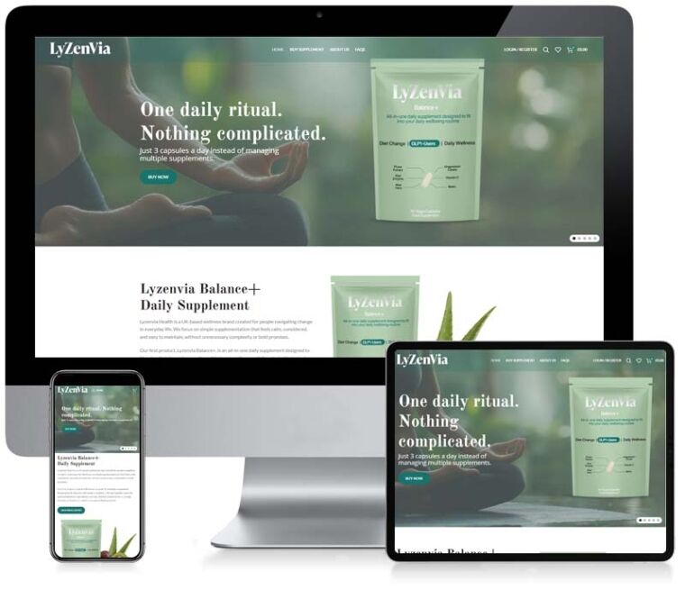 Lyzenvia Health – Ecommerce Website Design & Development
