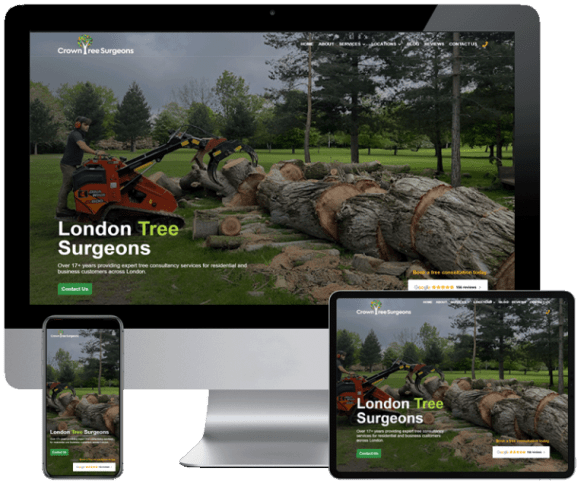 Web design London agency with over 300 five star Google reviews showing trusted results for business websites