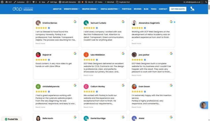DCP Web Designers Client Reviews