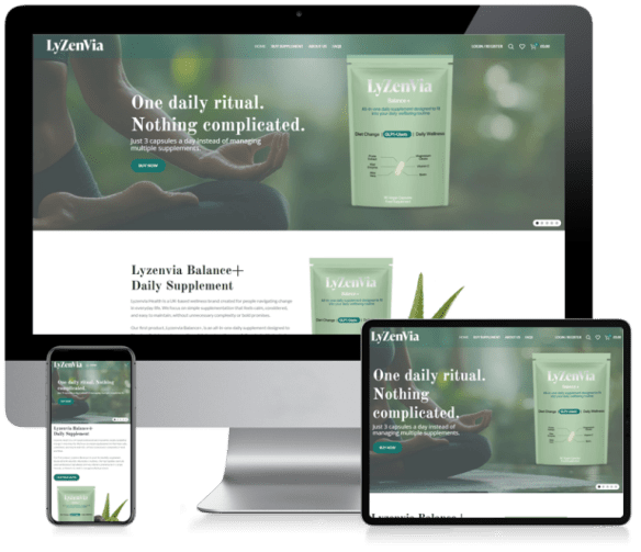 Custom WooCommerce web design London with responsive layout for mobile tablet and desktop shopping experience