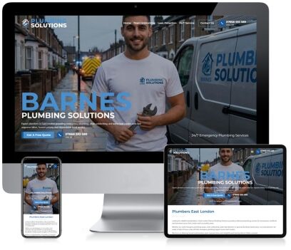 Barnes Plumbing Solutions WordPress Website Design on Desktop, Tablet and Mobile