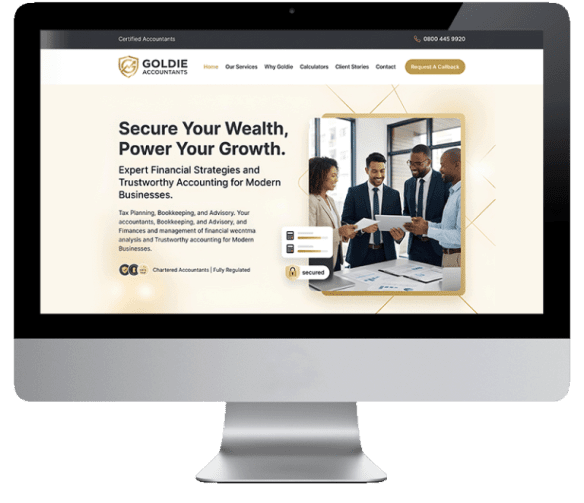 Web design for accountants UK showing a professional accountancy website