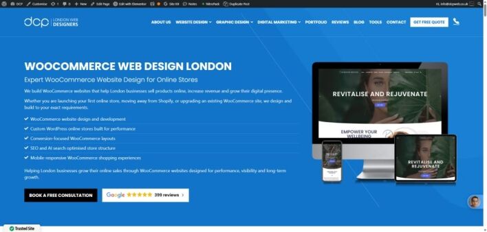 DCP Web Designers WooCommerce web design services in London