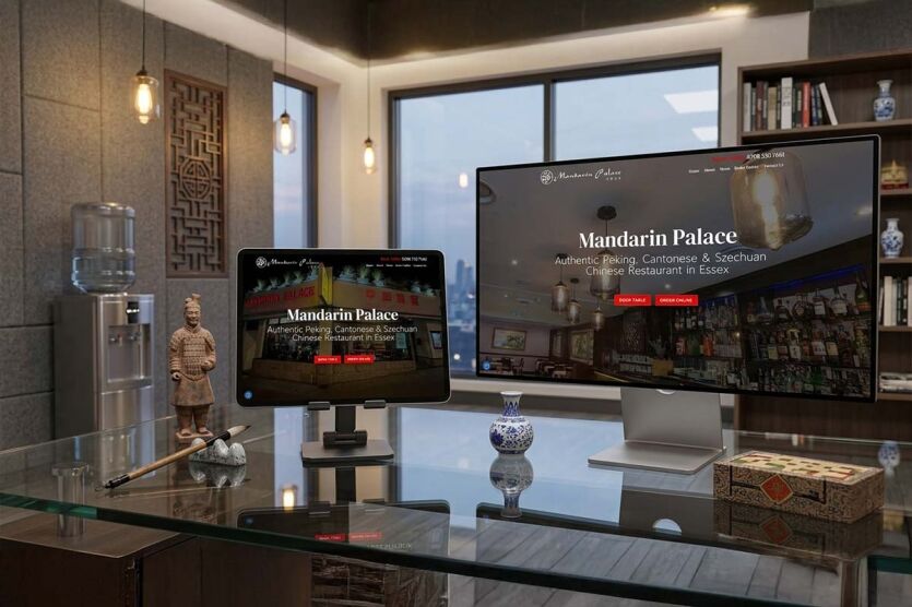 Mandarin Palace Chinese restaurant Ilford WordPress website design ranking number one on Google search results
