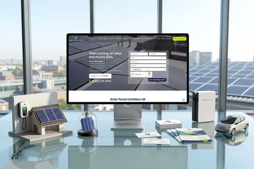 Green Eco Group lead capture website design with Zoho integration for managing enquiries and improving conversion rates