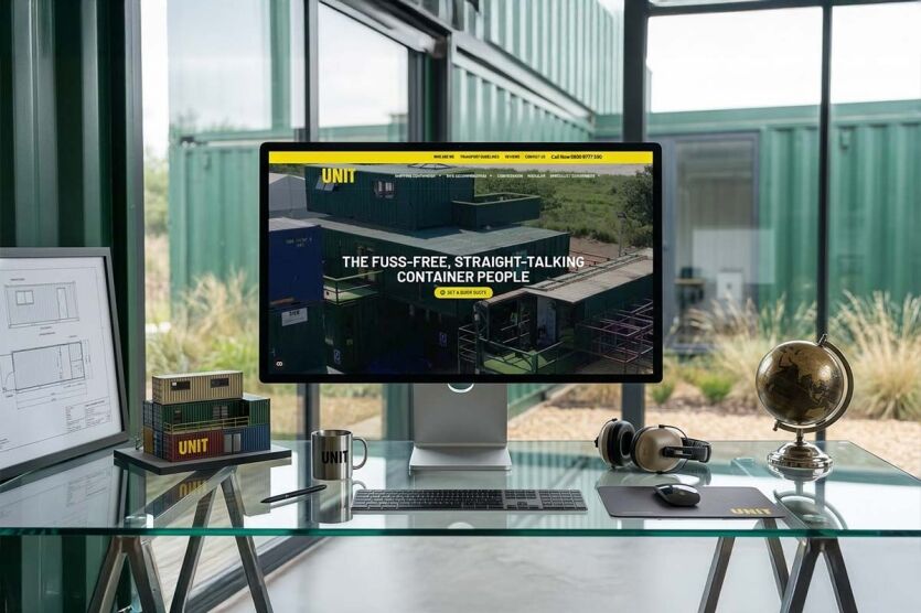 Unit Hire lead generation website design case study showing 65 percent reduction in PPC costs through conversion focused landing pages and enquiry optimisation