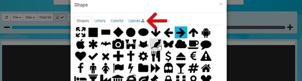 Select a different shape for the word cloud