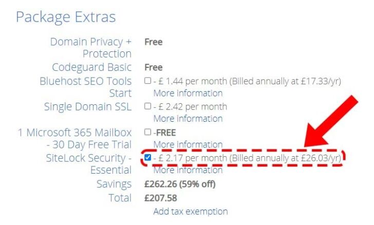 Bluehost sitelock security