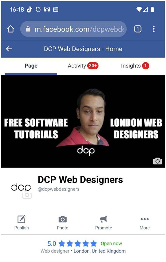Example Facebook Cover Photo Mobile Web Browser