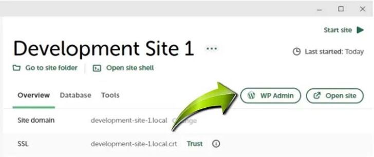 WordPress Admin using One-Click access