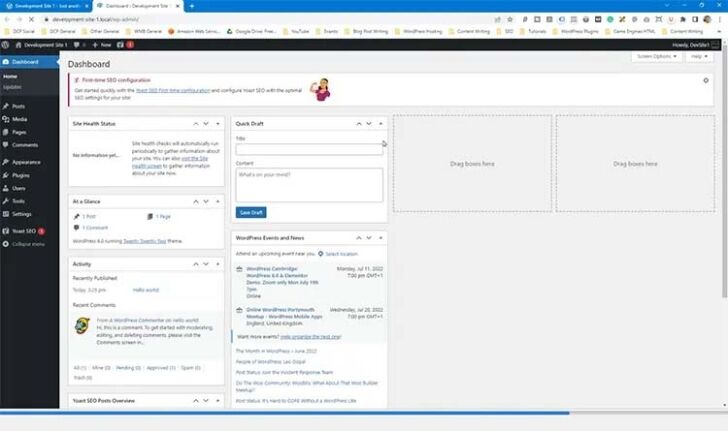 WordPress Admin Control Panel