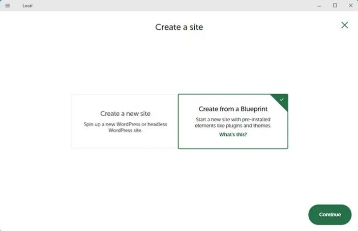 Create WordPress from Blueprint