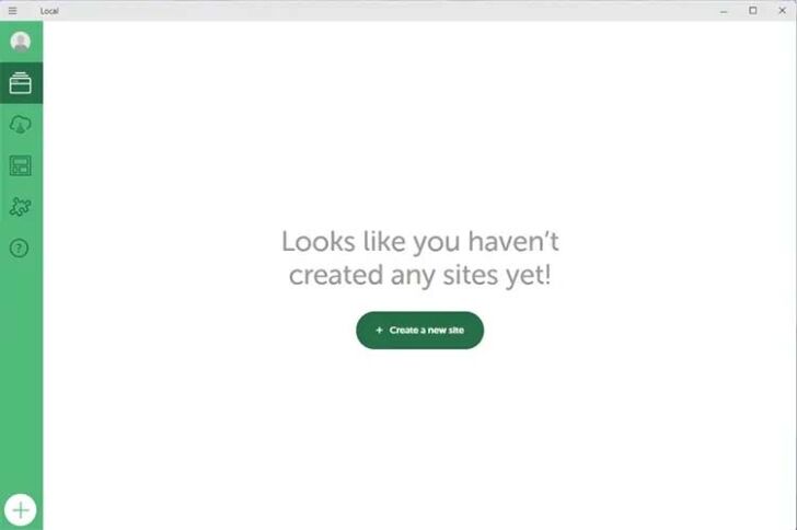 Select the green "Create a new site" button