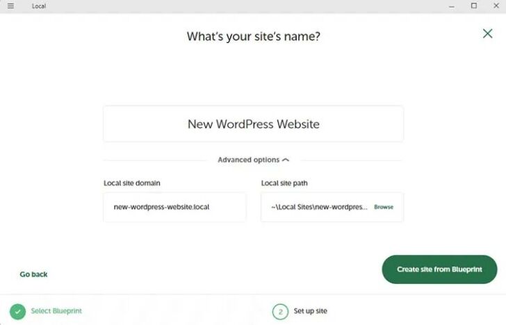 New WordPress website name
