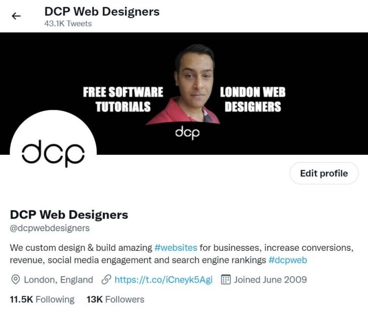 example twitter header