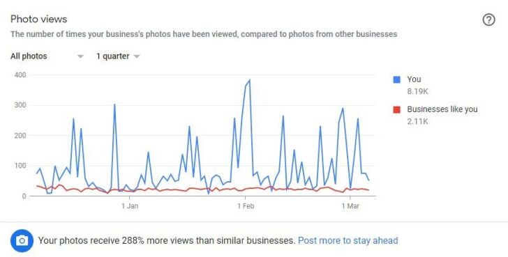 Example Google My Business Photo View Stats