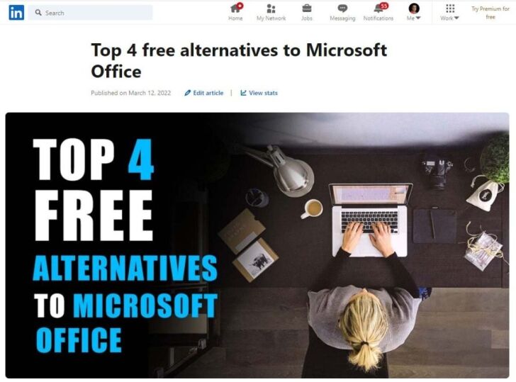 Example LinkedIn Article Cover Image 1280 x 720 Pixels