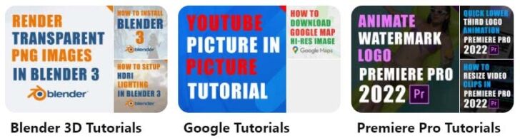 Example Pinterest Board Top-level View