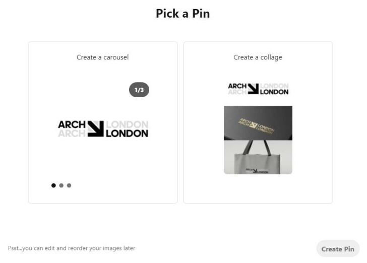 Example Pinterest Carousel Option