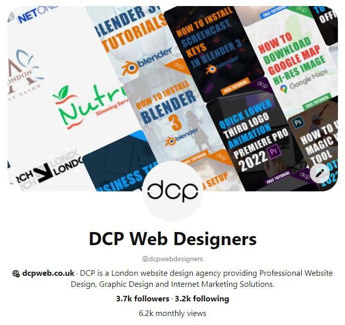 Example Pinterest Dynamic Profile Cover Header