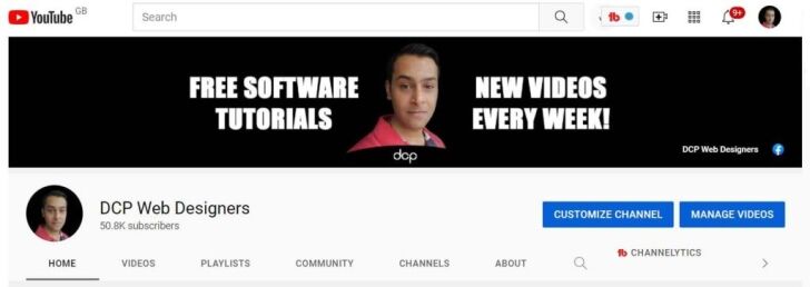 Example YouTube Channel Profile & Background Image