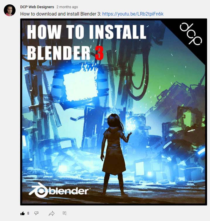 Example YouTube Community Post