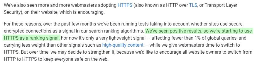 https Google ranking signal