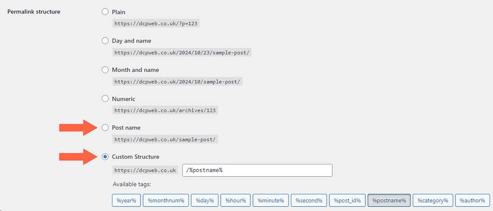 Ensure your WordPress site has clean permalinks​