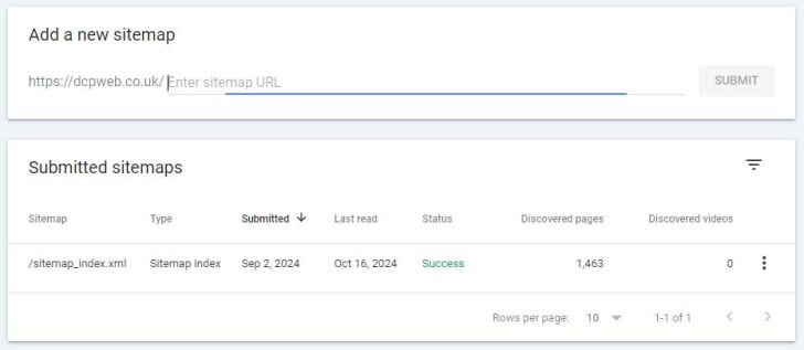 Google Search Console Submit Sitemap