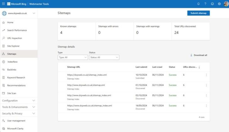 How to Add Your Sitemap to Bing Webmaster Tools​